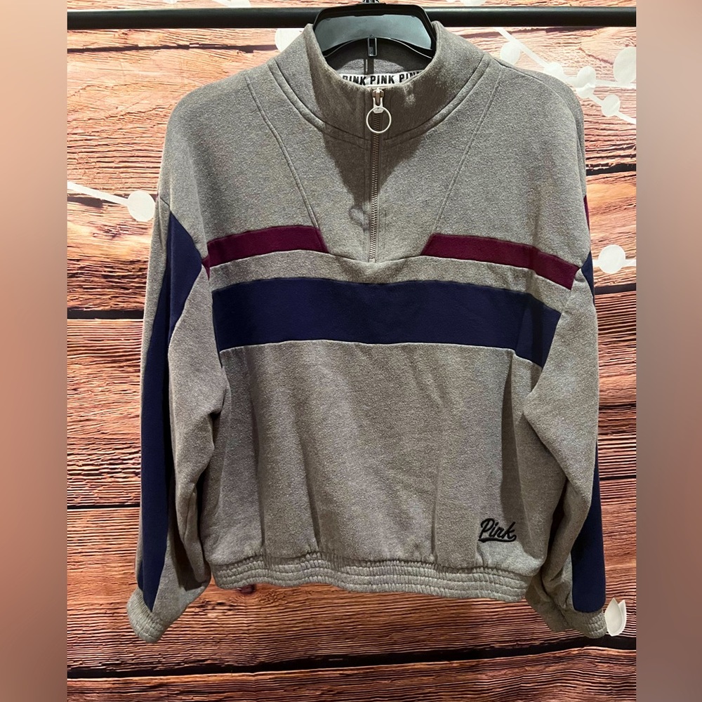 VICTORIA’S SECRET PINK - GREY CROPPED SWEATER